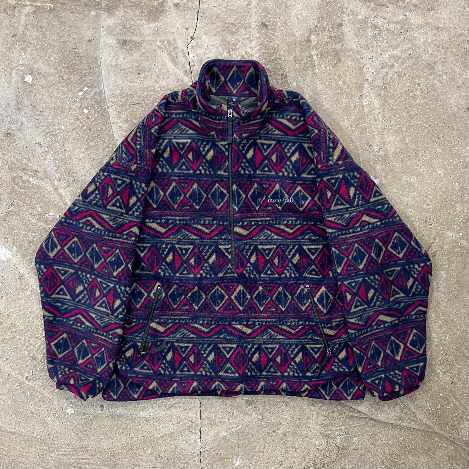 90&#039;s mont-bell Aztec Pullover Fleece (Made in JAPAN) - XL