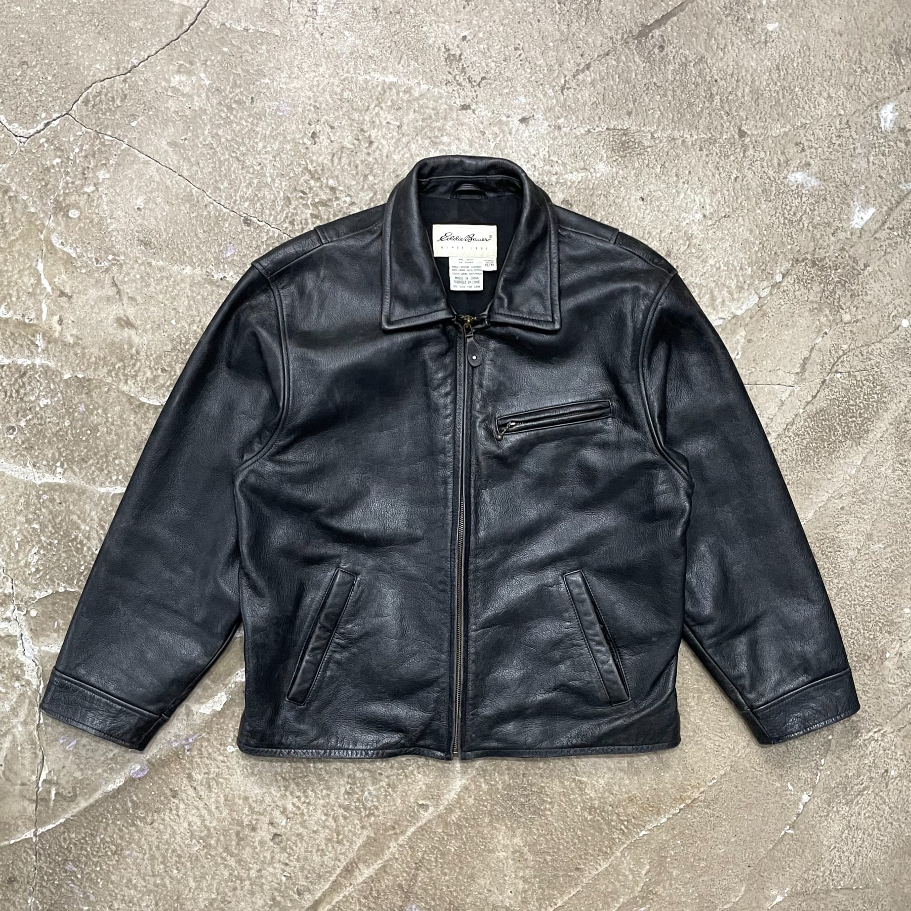 Vintage Eddie Bauer Leather Jacket - 사이즈 M (실측 L)
