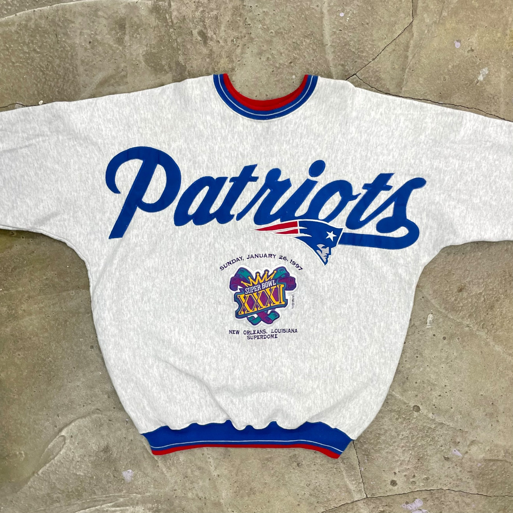 1997 New England Patriots Super Bowl Sweatshirt (Made in USA) - XL