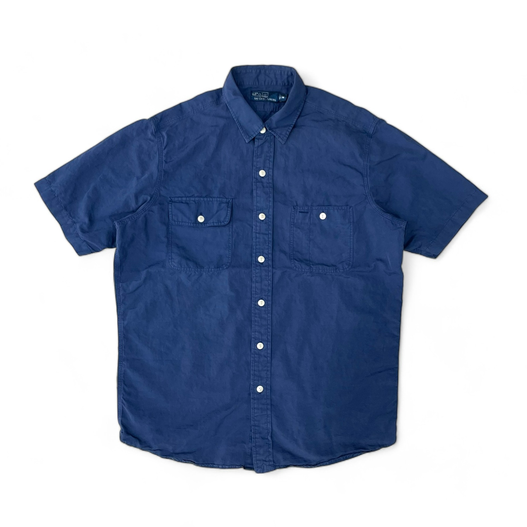 90&#039;s Polo Cotton Linen 1/2 Shirt - M
