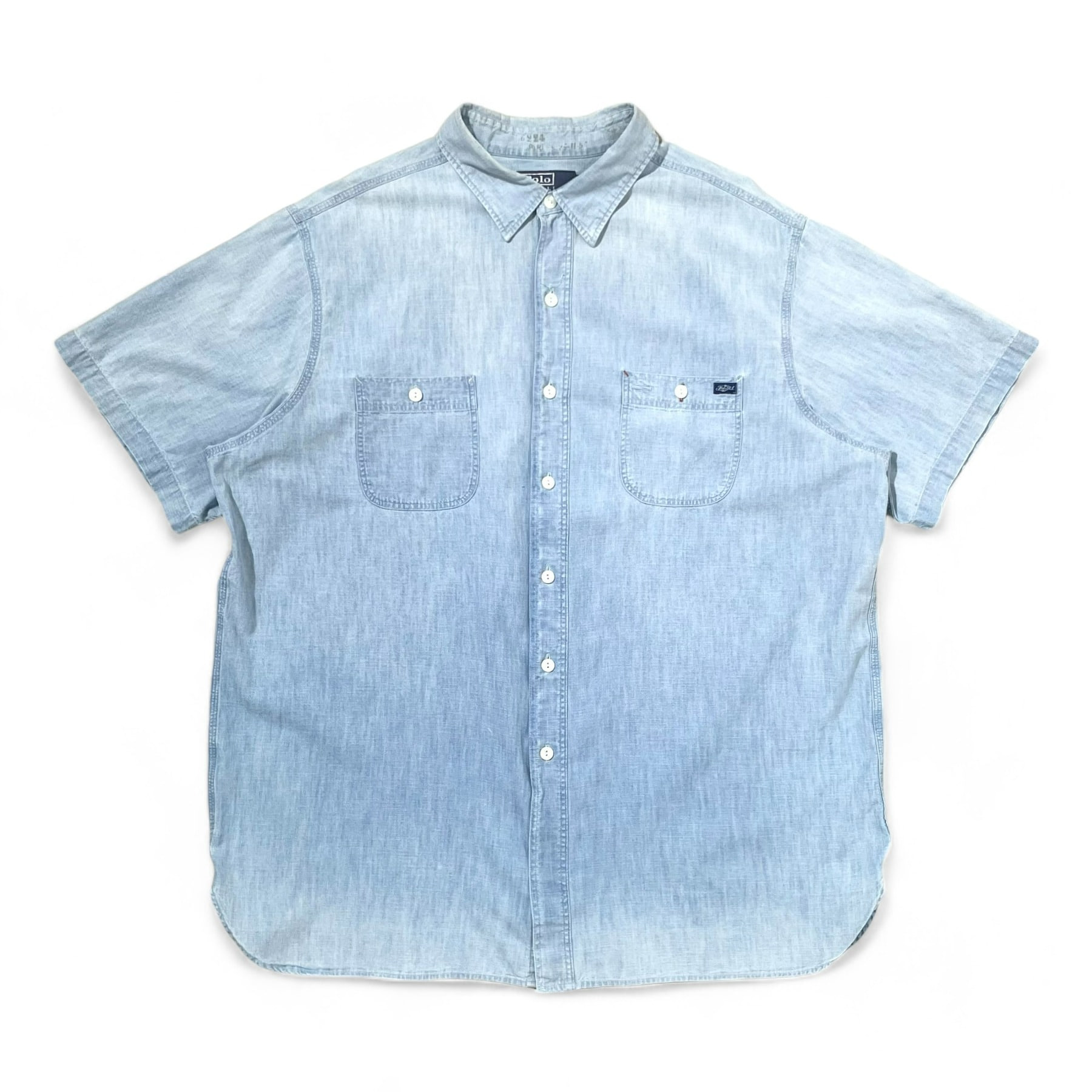 90&#039;s Polo Chambray Officer Shirt - XXL