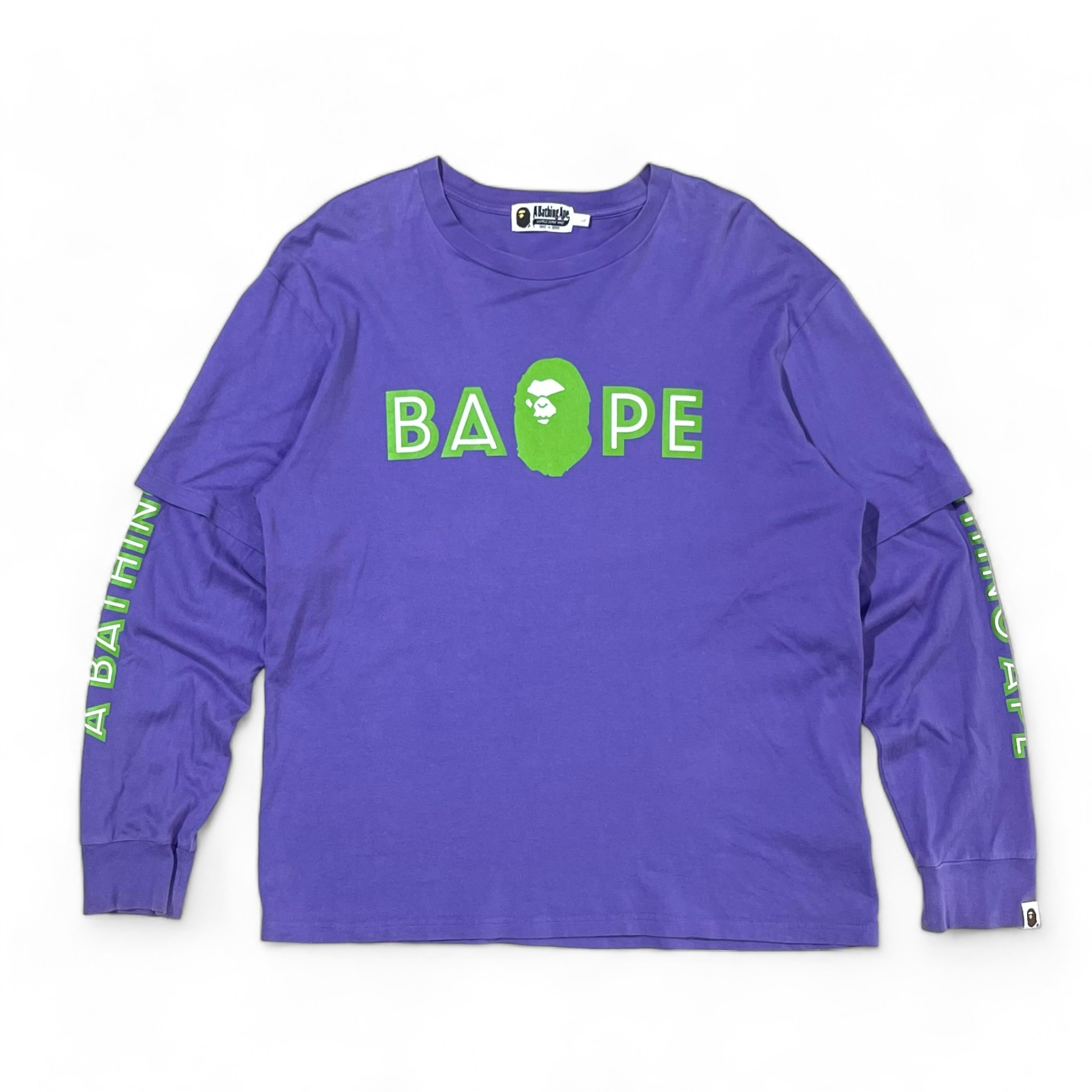 Bape Mad Face Layered Long Sleeve (Made in JAPAN) - L